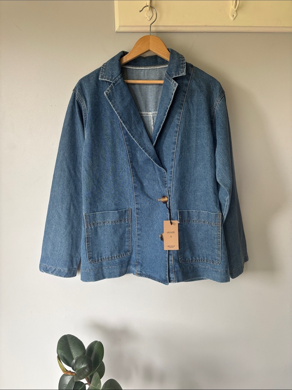 UTCOCO NWT Denim Jacket Blazer Jean Jacket Blue